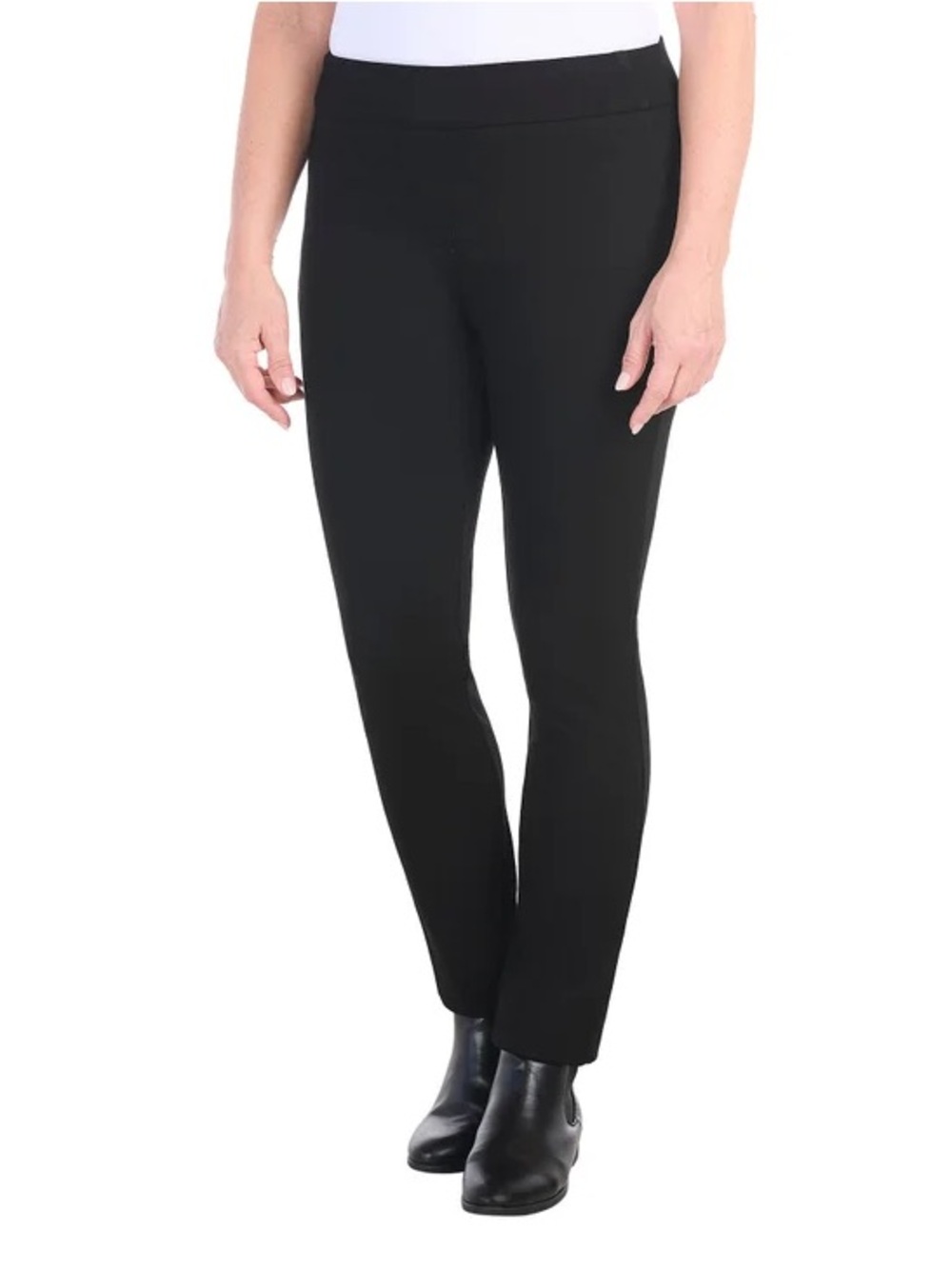 NWT Dalia Black Straight-Leg Pull-On Ponte Women's Pants